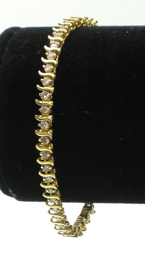 Diamond Tennis Bracelet - Real Diamonds Real Gold - image 4