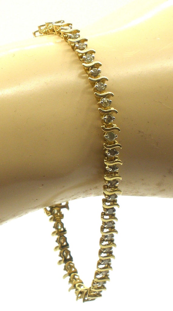 Diamond Tennis Bracelet - Real Diamonds Real Gold - image 5