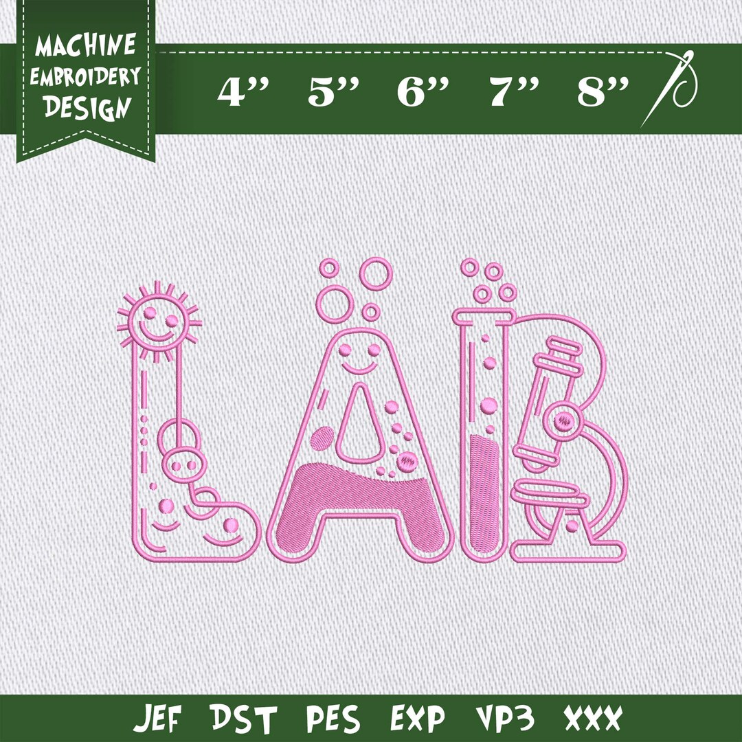 Lab Wmbroidery Pattern Embroidery Design File: Medical Lab Week Embroidery, Lab Week 2026 ...