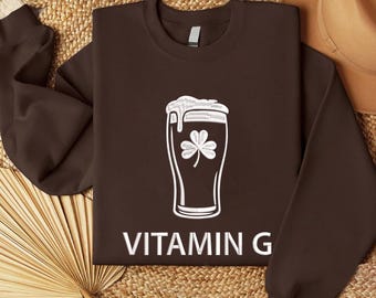 Embroidery Design File: Vitamin G Beer Embroidery, Funny Beer, St. Patrick’s Day Gift, Irish Pub Party, Beer Lovers, Funny Men's Embroidery.