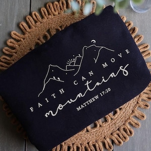Embroidery Design File: Faith Can Move Mountains Embroidery, Christian Gift, Faith, Jesus, Bible Verse, Minimal Christian, Xmas Embroidery.
