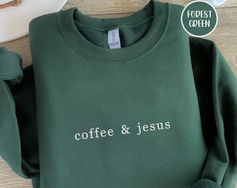 Embroidery Design File: Coffee & Jesus Embroidery, Christian Coffee Lover Embroidery, Faith Embroidery, Religious Inspirational Design.
