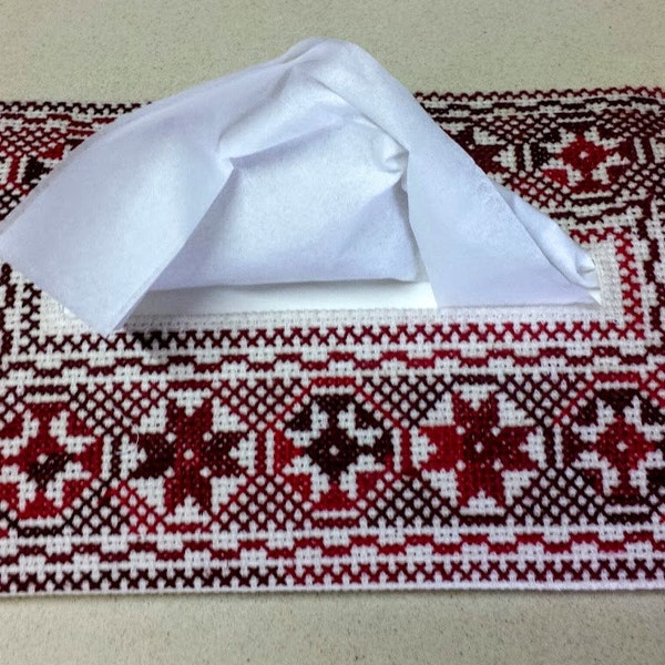 Palestinian embroidered tissue holder tatreez