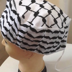 Palestinian keffiyeh hair cover - scrub hat
