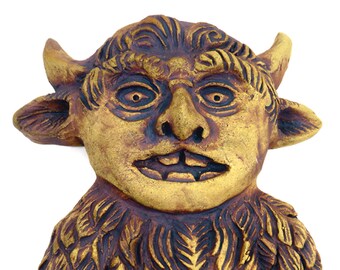 Lucky Clover Gargoyle Plaque by Zoo Ceramics for Interior and Exterior Display