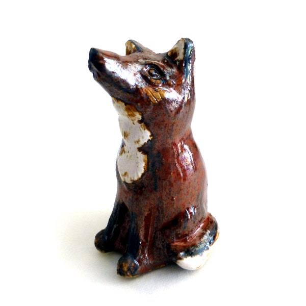 Autumn Brown Fox Light Pull by Zoo Ceramics - Ceiling Light, Fan or Cord Pull Fob - Hand Carved Original Design - Made in Great Britain