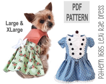 Lexi Rae Dog Dress Sewing Pattern 1685 - Dog and Cat Clothes Patterns - Dog Harnesses - Dog Dresses - Dog Clothing - Dog Outfits - Lg & XLg