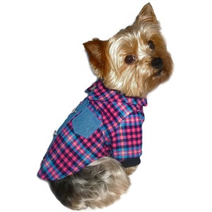 Lumberjack Dog Shirt Sewing Pattern 1563 Small Dog Clothes Pattern Flannel Dog Shirts Dog Clothing Pet Shirts Pet Gifts Sm & Med image 2
