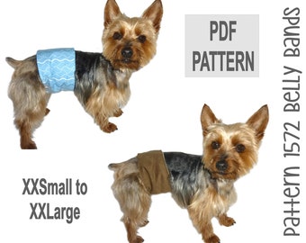 Dog Belly Band Sewing Pattern 1572 - Male Dog Diapers - Pet Diapers - Dog Potty Pad - Dog Training Pads - Puppy Training Pads - XXSm to XXLg