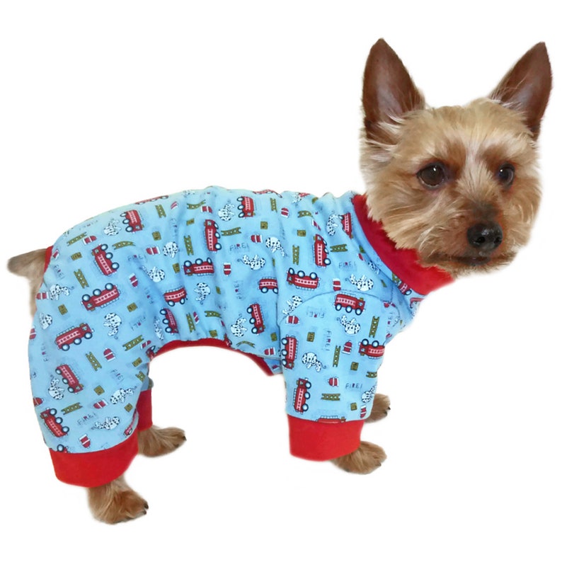 Peppermint & Gingerbread Dreams Dog Pajama with Red Neck & Trim/Sleeves