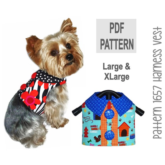 Patron de couture de harnais pour chien 1657 Patrons de vetements pour chien Gilets pour chien