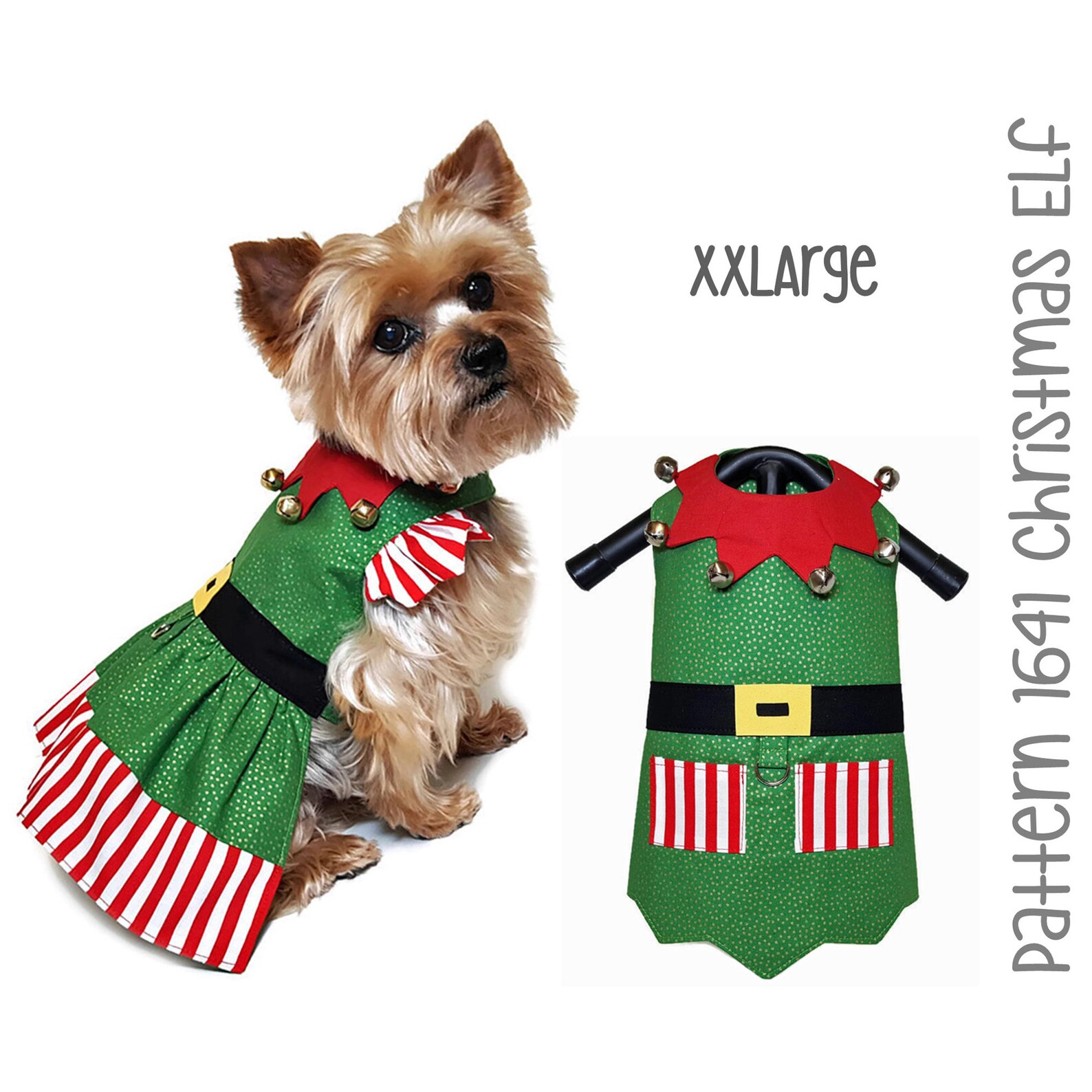 Christmas Elf Dog Dress and Dog Vest Sewing Pattern 1641 Dog Etsy