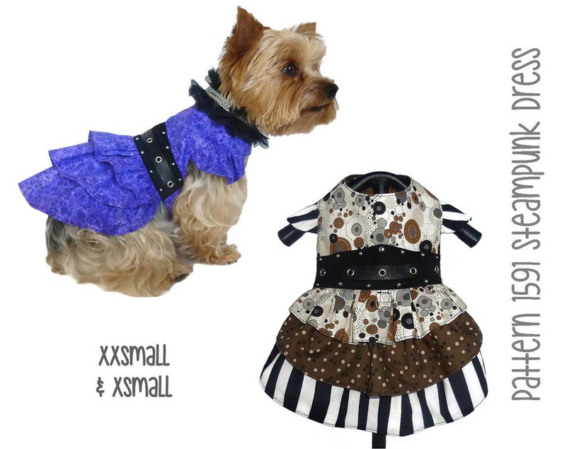Steampunk Dog Dress Sewing Pattern 1591 Dog Clothes Pattern Etsy