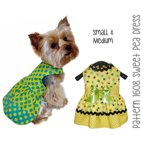 Adela Dog Dress SMALL & MEDIUM Dog Clothes Sewing Pattern Etsy Canada