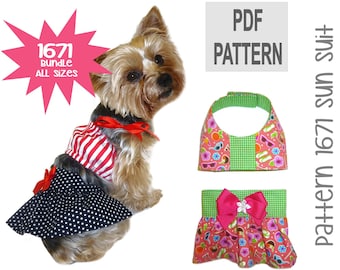 Dog Sun Suit Sewing Pattern | Bundle All Sizes | PDF DIY Bikini or Swimsuit Outfit