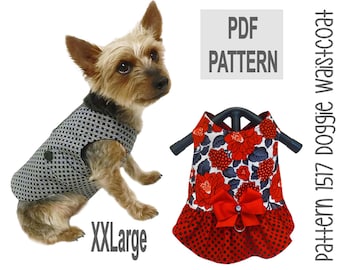 Patrón de costura de chaleco para perro XXL (PDF) - Arnés para perro DIY, estilo clásico o con volantes
