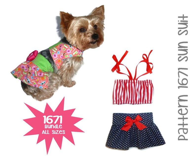 Dog Bathing Suit Dog Summer Clothes Dog Sun Suit Pattern 1671 Bundle All Sizes Dog Clothes Patterns Dog Swimsuits Dog Bikini