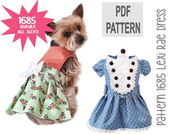 Lexi Rae Dog Dress Sewing Pattern 1685 - Dog and Cat Clothes Pattern - Dog Harnesses - Dog Dresses - Dog and Cat Clothing - Bundle All Sizes