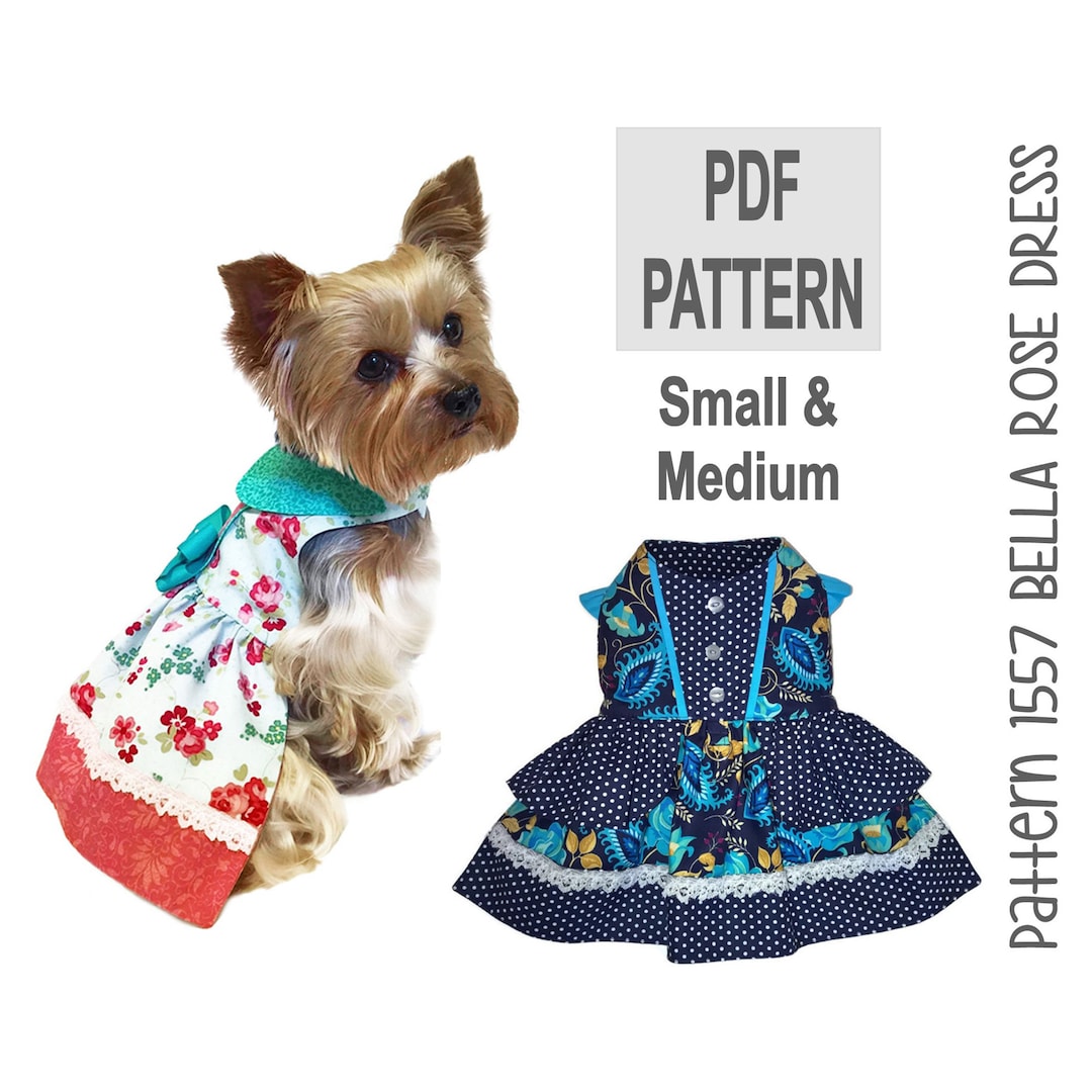 Pattern Sm Bella Rose Dog Dress Sewing Pattern Sm/med – PDF DIY Ruffle Peplum With ...