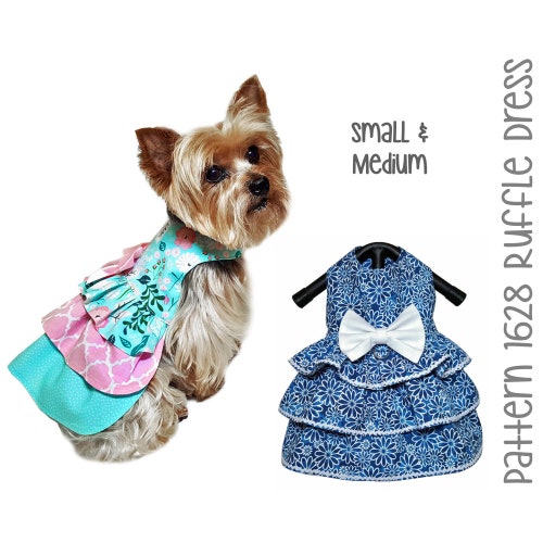 Ruffle Dog Dress Sewing Pattern 1628 Dog Clothes Patterns Etsy