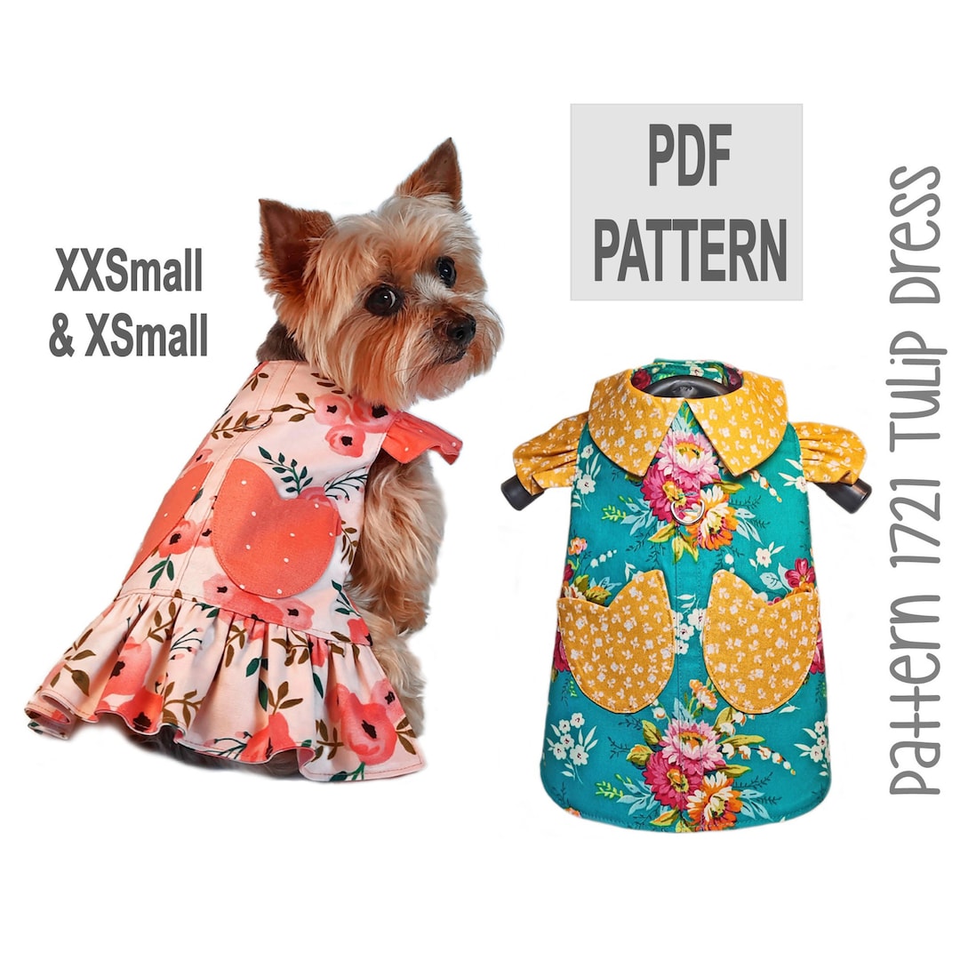 Tulip Dog Dress Sewing Pattern 1721 Pet Dog Cat Dresses Etsy
