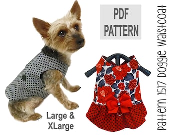 Patrón de costura para chaleco de perro (grande/extragrande) – PDF: Arnés para perro (clásico o con volantes)