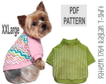 Dog Tee Shirt Sewing Pattern 1764 - Dog Clothes Patterns - Dog T Shirts - Dog Shirts - Dog Sweatshirts - Ugly Christmas Dog Sweaters - XXLg