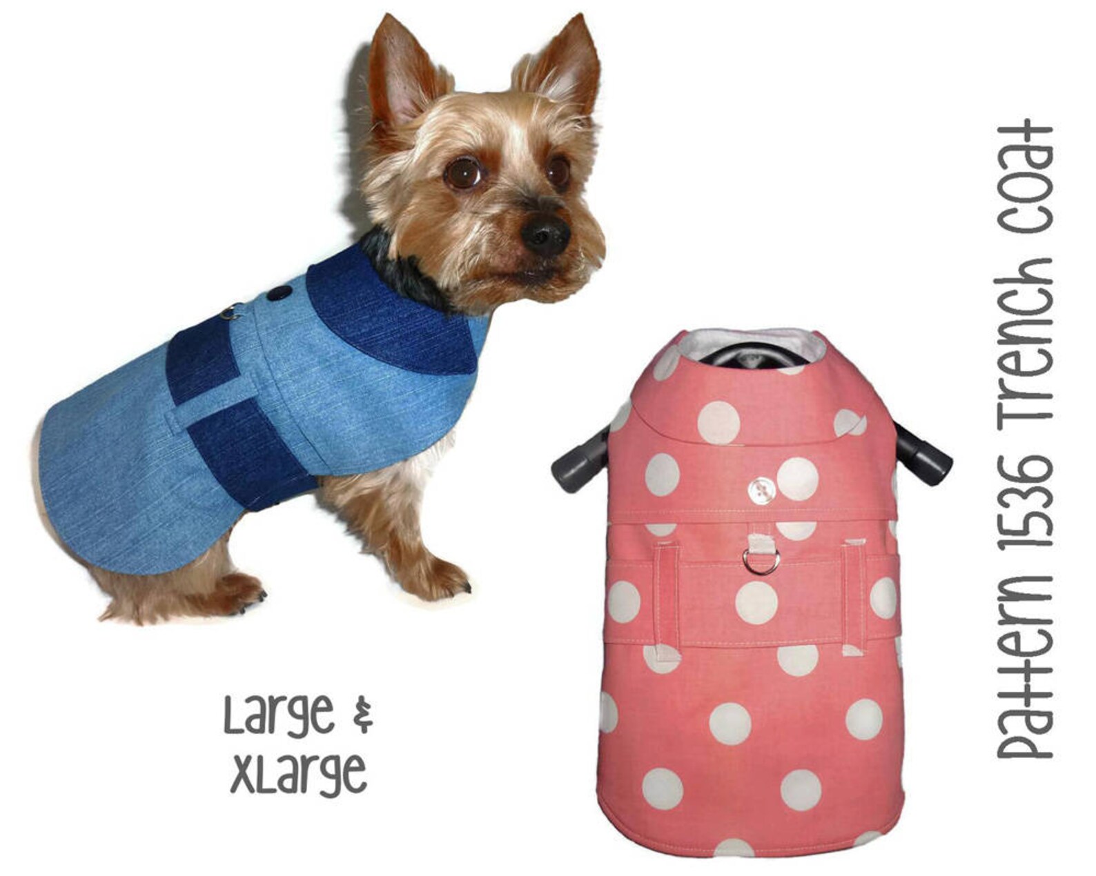 Dog Trench Coat Sewing Pattern 1536 Pet Dog and Cat Clothes Etsy