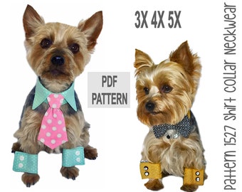 Dog Collar & Cuff Sewing Pattern 1527 - Dog Neckwear - Dog Wedding Collars - Dog Bow Tie - Dog Neck Tie - Dog Clothes Patterns - 3X 4X 5X