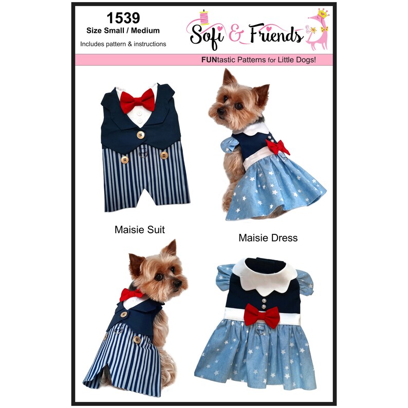 Maisie Dog Suit and Dog Dress Sewing Pattern 1539 Wedding Etsy