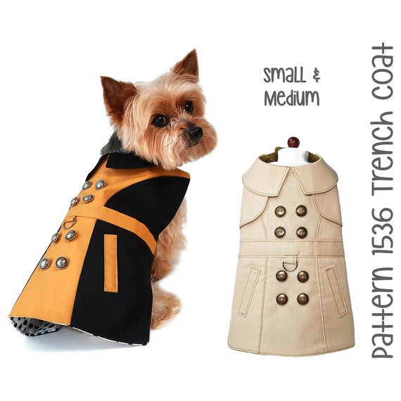 Dog Trench Coat Sewing Pattern 1536 Pet, Dog Trench Coat Costume Pattern