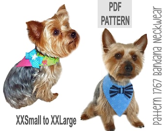 Dog Bandana PDF Pattern 1767 | DIY Pet Neckwear for Holidays, Everyday, Weddings & Special Occasions | Small to Medium Dogs | XXSm - XXLg
