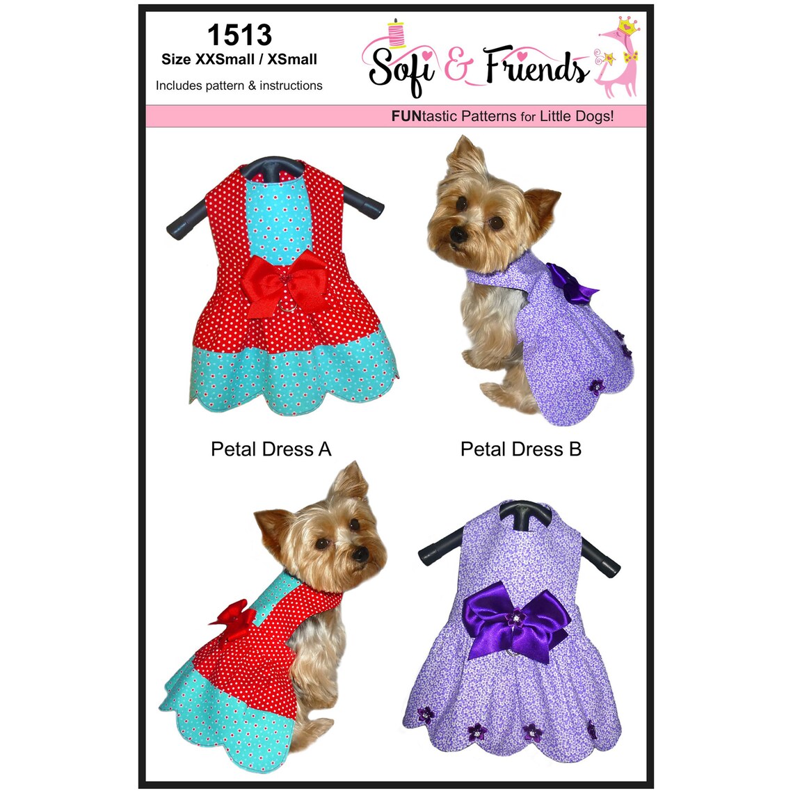Petal Dog Dress Sewing Pattern 1513 Dog Clothes Patterns Etsy