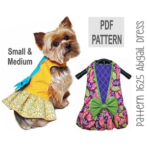 Abigail Dog Dress Sewing Pattern 1625 - Dog Clothes Patterns - Dog Harness Dress Sewing Pattern - Pet Clothes - Dog Dresses - Sm & Med