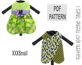 Tiny Dog Clothes Sewing Pattern Bundle – XXXSmall Dresses, Vest, Coat Teenie Tinies PDF