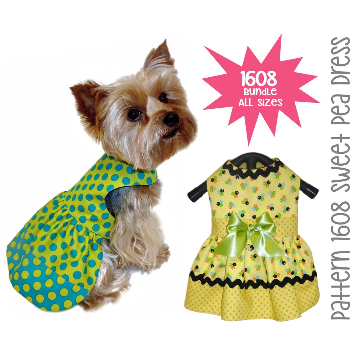 Sweet Pea Dog Dress Sewing Pattern 1608 Pet Dog Clothes Etsy