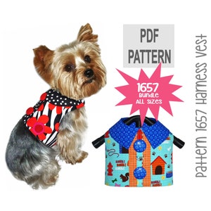 PDF Dog Harness Vest Pattern 1657 | Bundle All Sizes | Easy DIY Dog Clothes | Whimsical Bold Button Sewing Pattern for Small to Medium Dogs