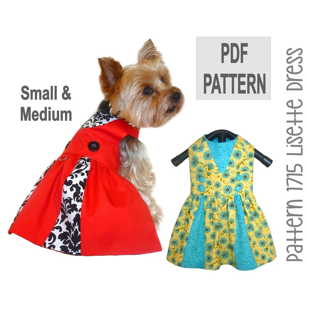 Lisette Dog Dress Sewing Pattern 1715 Designer Pet Dog Cat Etsy