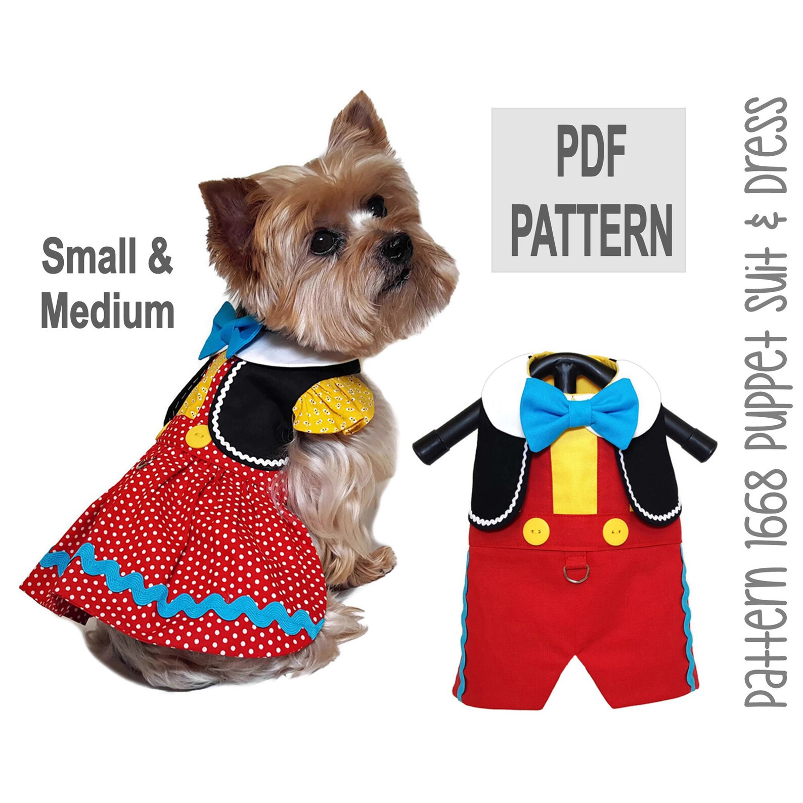 Puppet Dog Dress and Dog Suit Sewing Pattern 1668 Dog Etsy