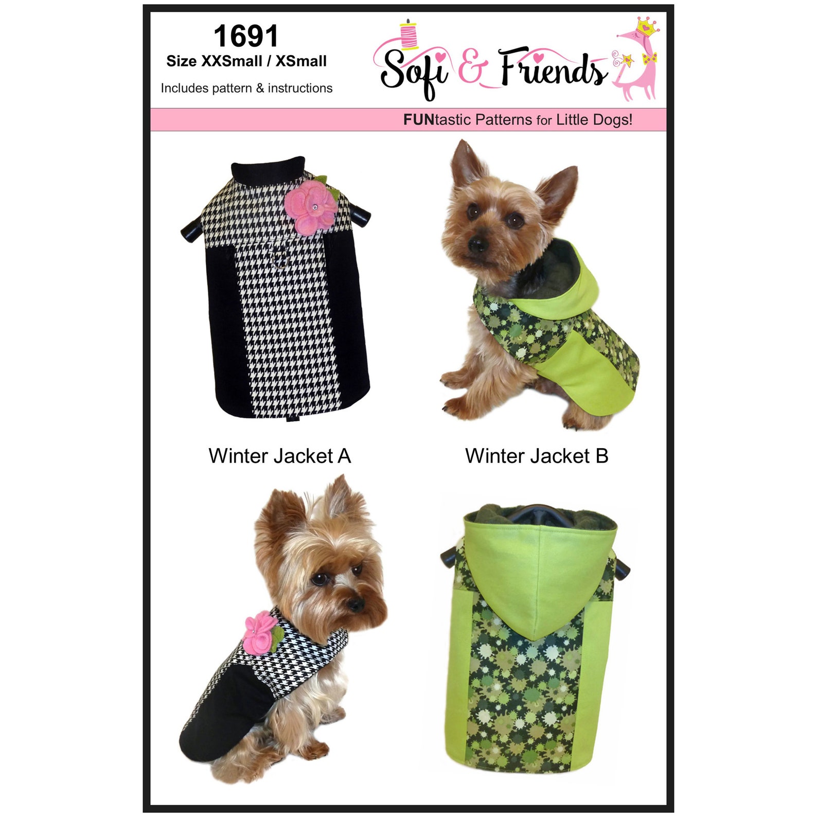 Winter Dog Jacket Sewing Pattern 1691 Winter Dog Coats Etsy Canada