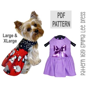 Emma Lee Dog Dress Sewing Pattern 1619 | Large - XLarge | Instant Download PDF Dog Dress Pattern | Cute Dog Dress | Spring Pet Clothes DIY