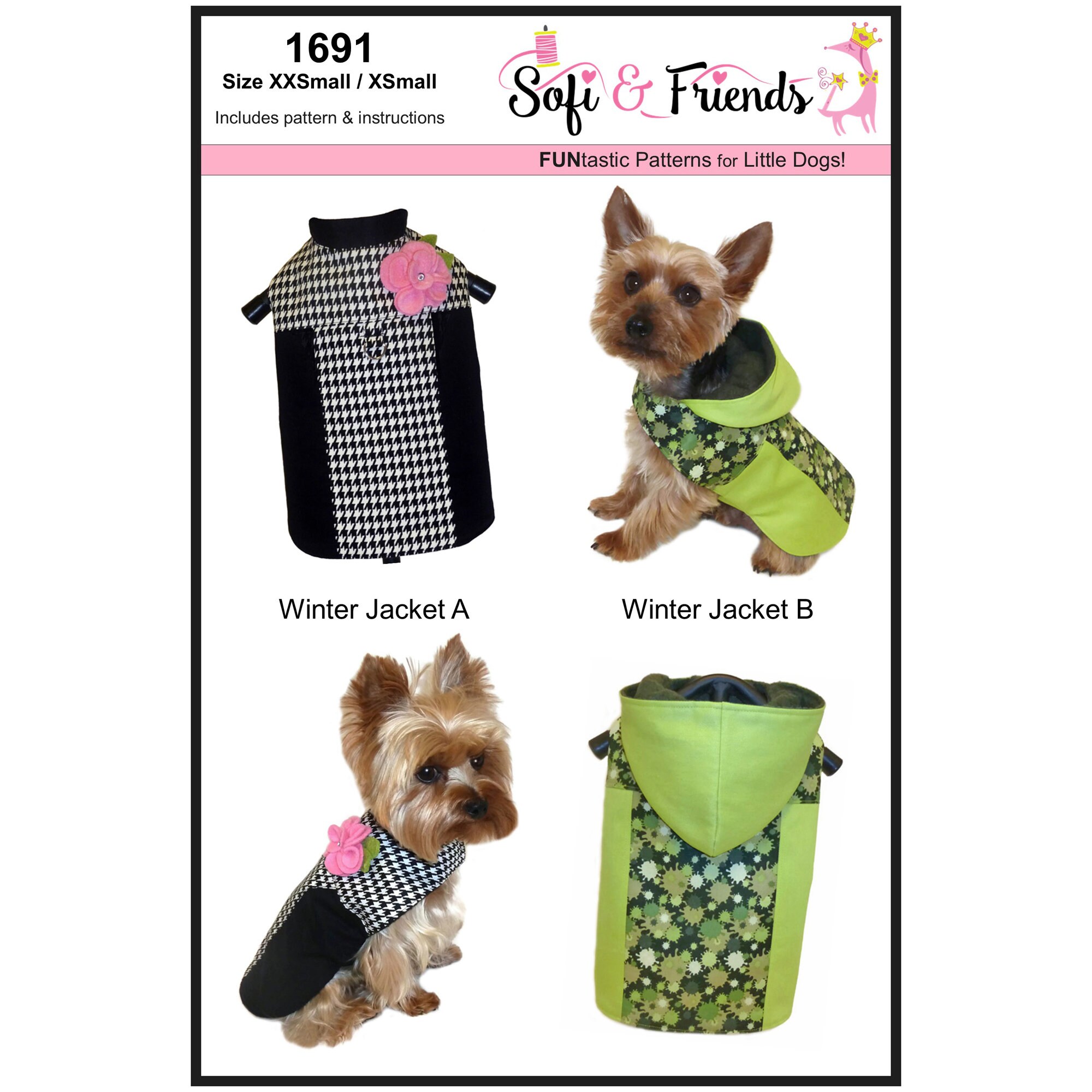 Winter Dog Jacket Sewing Pattern 1691 Winter Dog Coats Etsy