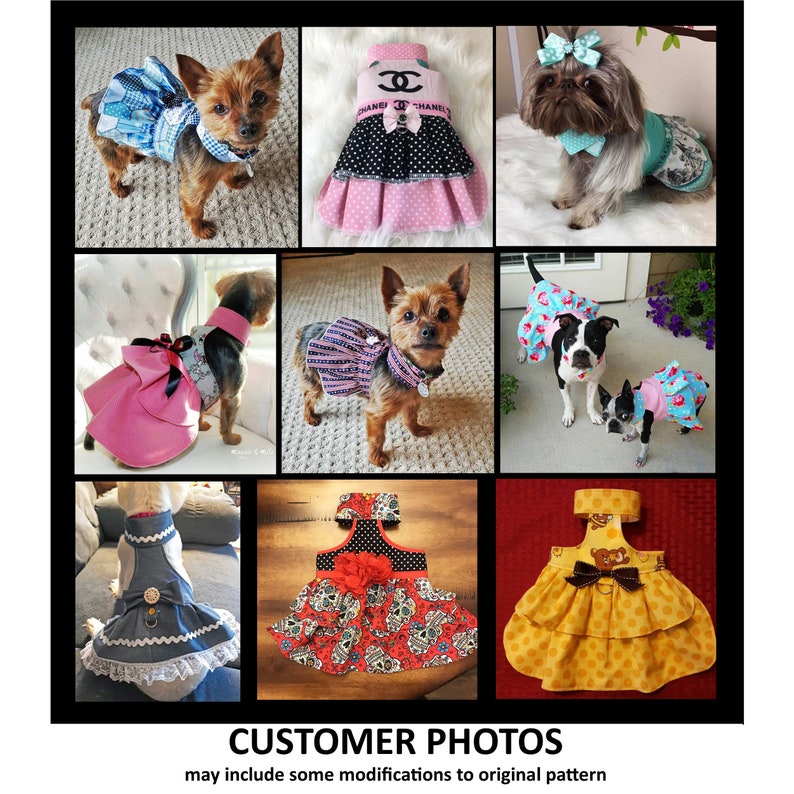 Kati Lou Dog Dress and Dog Blouse Sewing Pattern 1551 Dog Sewing Patterns Dog Dresses Pet Dog Apparel Pet Harness Bundle All Sizes image 8