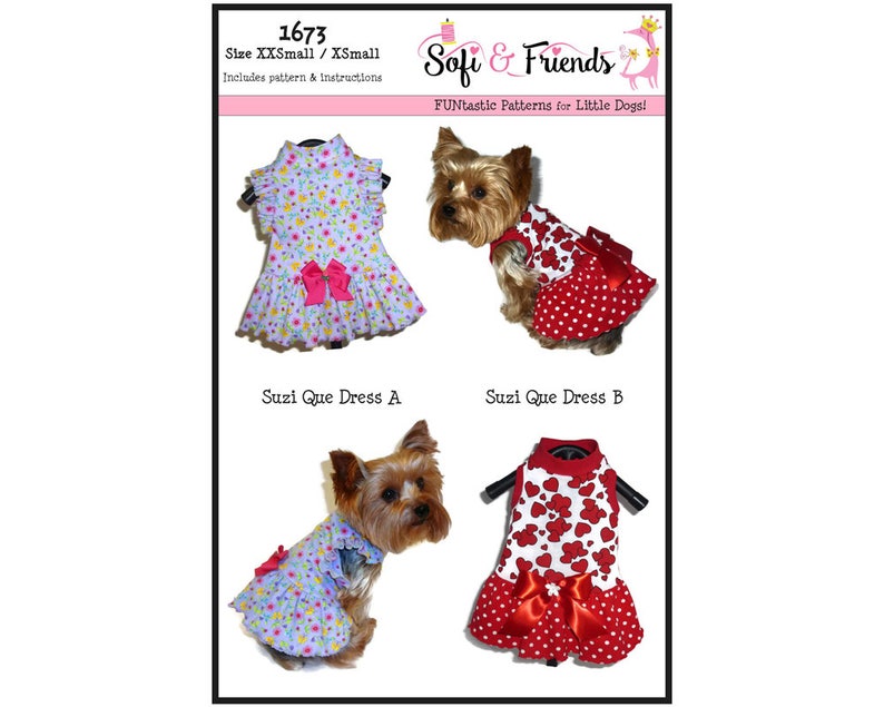 Suzi Que Dog Dress Pattern 1673 Dog Summer Clothes Dog Etsy