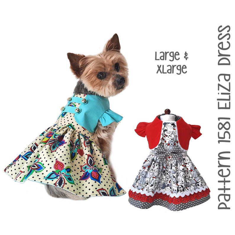 Eliza Dog Dress Sewing Pattern 1581 Small Pet Dog Cat - Etsy