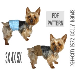 Mönster för magband till hanhund 3X4X5X – PDF DIY-blöjomslag för husdjur