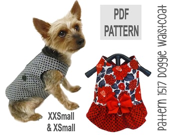 Patrón de costura para chaleco de perro (XXSm/XSm) – PDF: Arnés para perro DIY, estilo clásico o con volantes