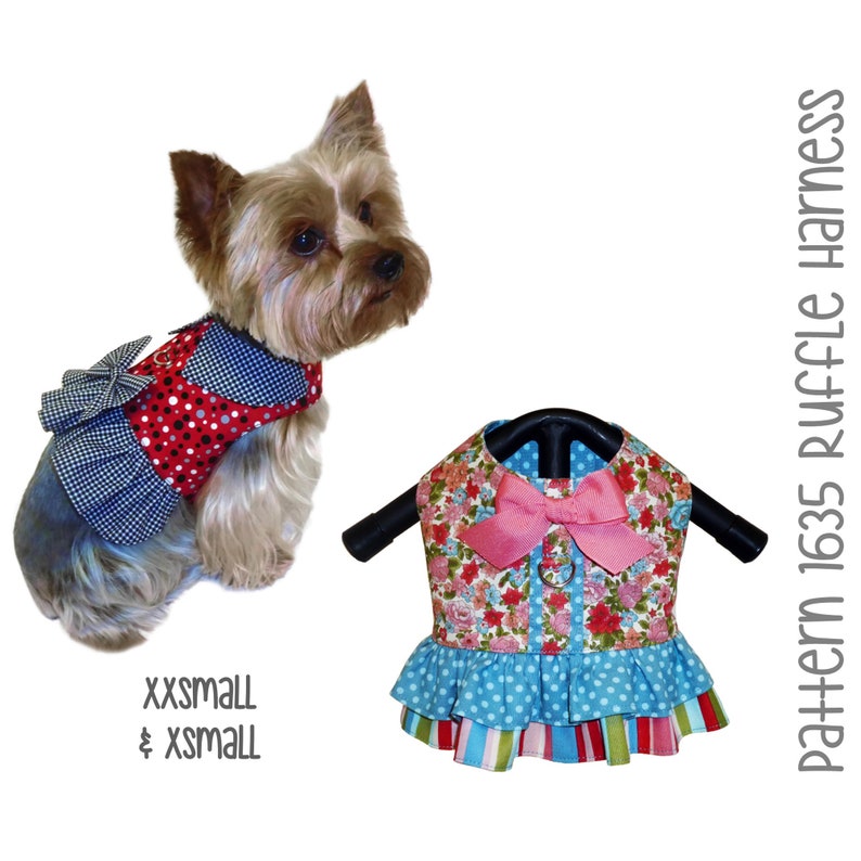Ruffle Dog Harness Sewing Pattern 1635 Dog Clothes Patterns Etsy