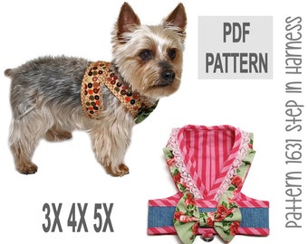 Step In Dog Harness Sewing Pattern 1631 - Medium Dog Harness - Pet and Cat Harness - Dog Clothing Patterns - Dog Harness Vest - 3X 4X 5X