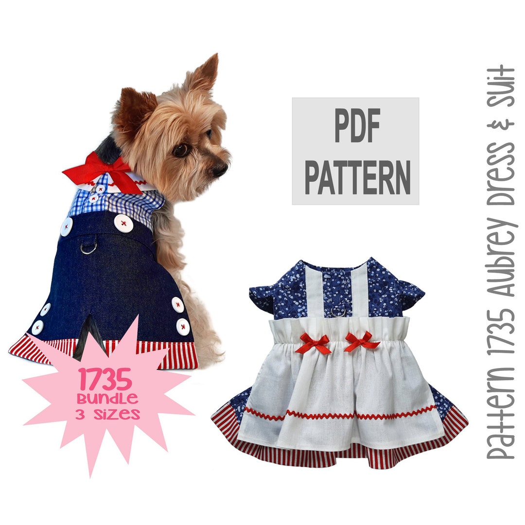 Aubrey Dog Dress and Dog Suit Sewing Pattern 1735 Dog Costume Patterns